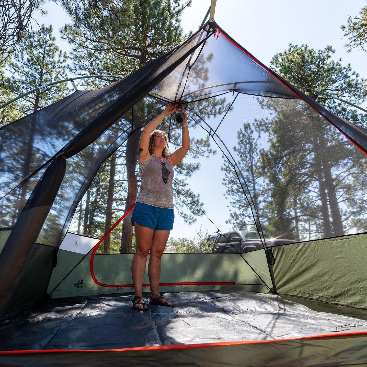image:imageKelty Wireless Freestanding Camping Tent 2 4 or 6 Person Size Huge Interior and Peak Height Intuitive  Easy to Pitch Color Coded SetupDill  Black Forest