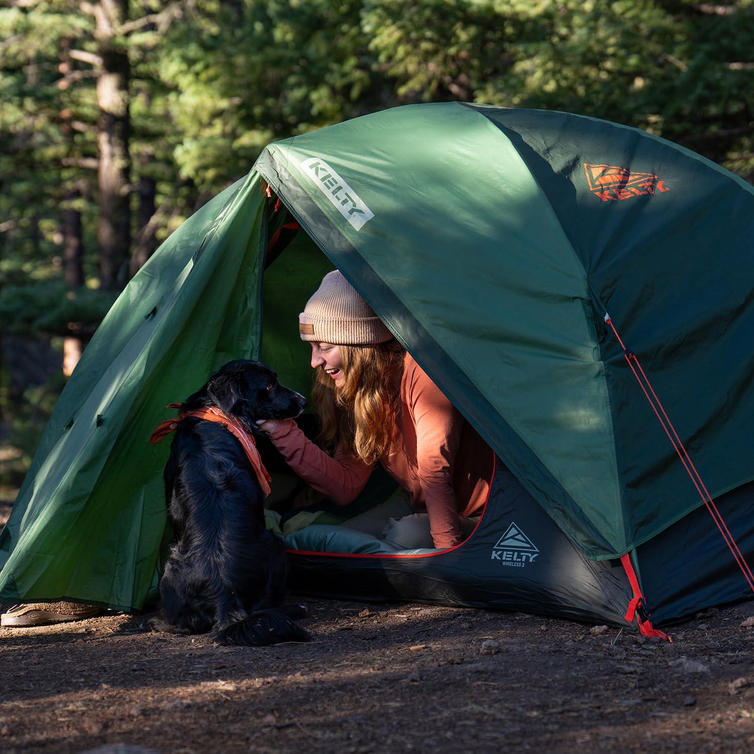 image:imageKelty Wireless Freestanding Camping Tent 2 4 or 6 Person Size Huge Interior and Peak Height Intuitive  Easy to Pitch Color Coded SetupDill  Black Forest