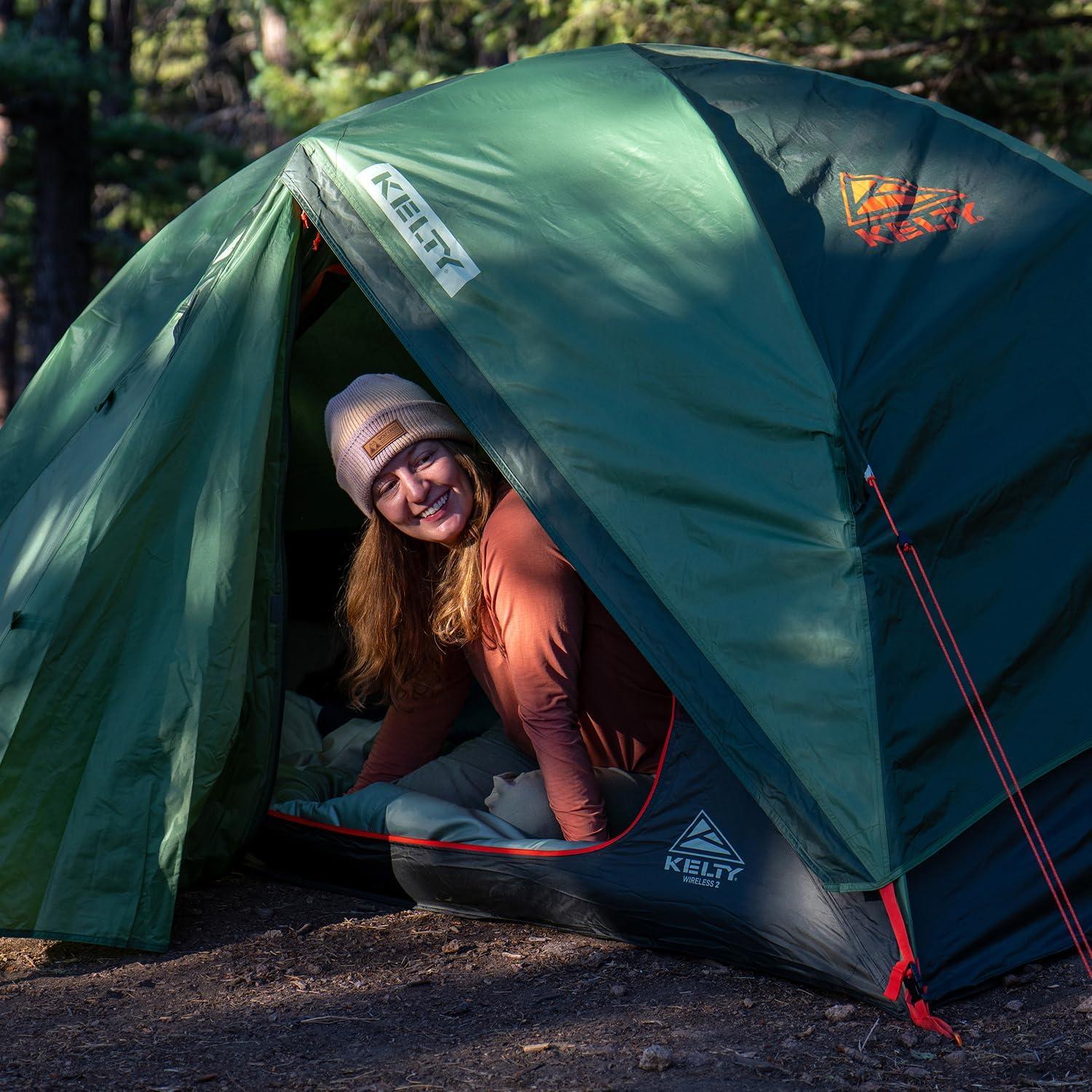 image:imageKelty Wireless Freestanding Camping Tent 2 4 or 6 Person Size Huge Interior and Peak Height Intuitive  Easy to Pitch Color Coded SetupDill  Black Forest