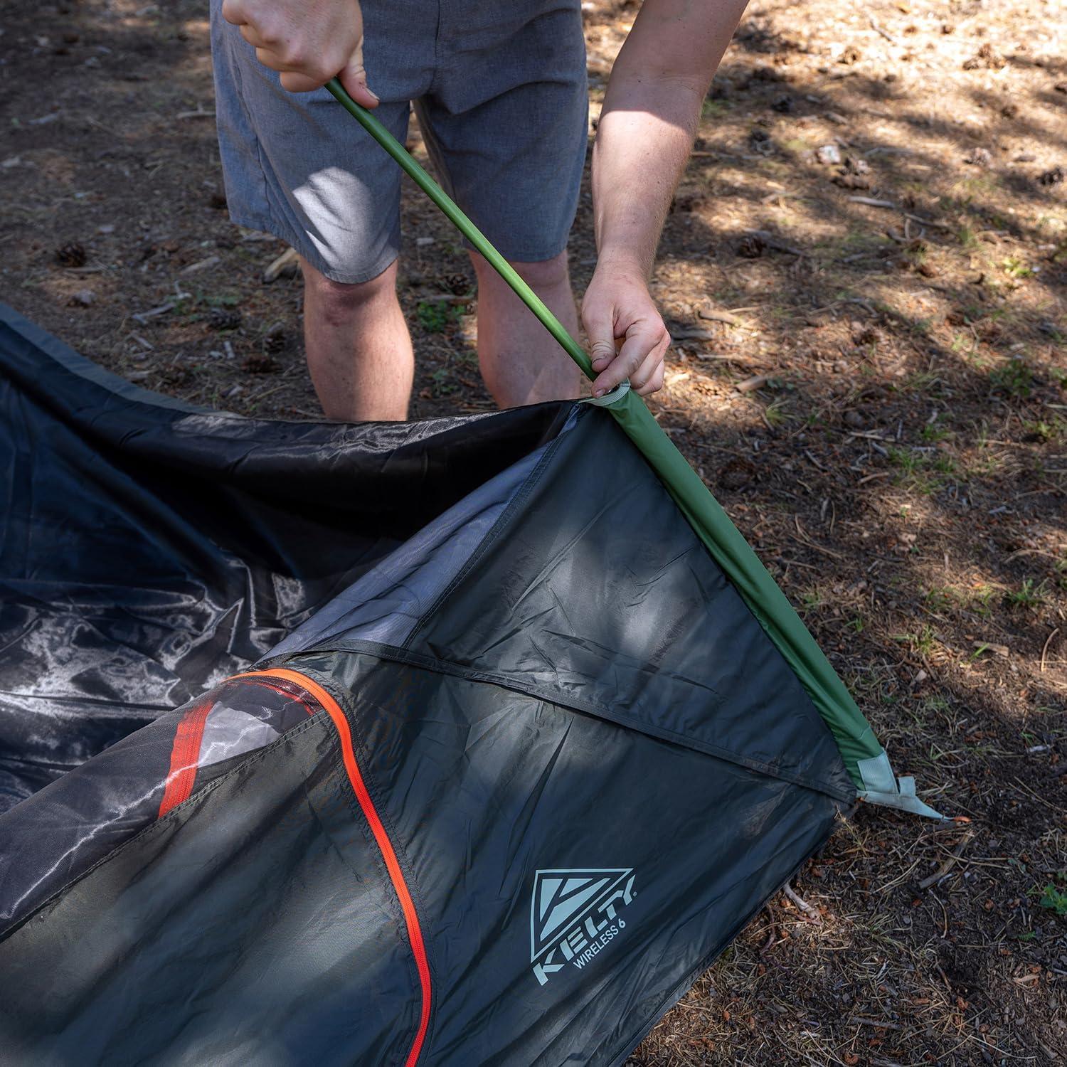 image:imageKelty Wireless Freestanding Camping Tent 2 4 or 6 Person Size Huge Interior and Peak Height Intuitive  Easy to Pitch Color Coded SetupDill  Black Forest