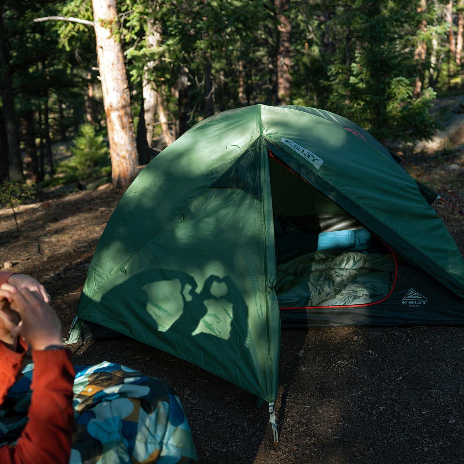 image:imageKelty Wireless Freestanding Camping Tent 2 4 or 6 Person Size Huge Interior and Peak Height Intuitive  Easy to Pitch Color Coded SetupDill  Black Forest