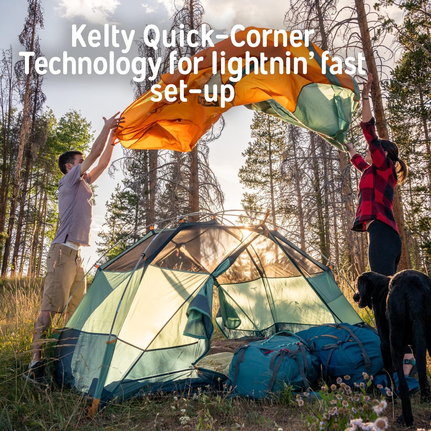 image:imageKelty Wireless Freestanding Camping Tent 2 4 or 6 Person Size Huge Interior and Peak Height Intuitive  Easy to Pitch Color Coded SetupGreen