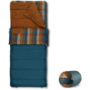 image:imageKelty Wayback Flannel Lined Sleeping Bag Built in Blanket Traditional Rectangle Shape Organic Flannel Cotton Liner Dual Locking Slide ZipsReflecting Pond