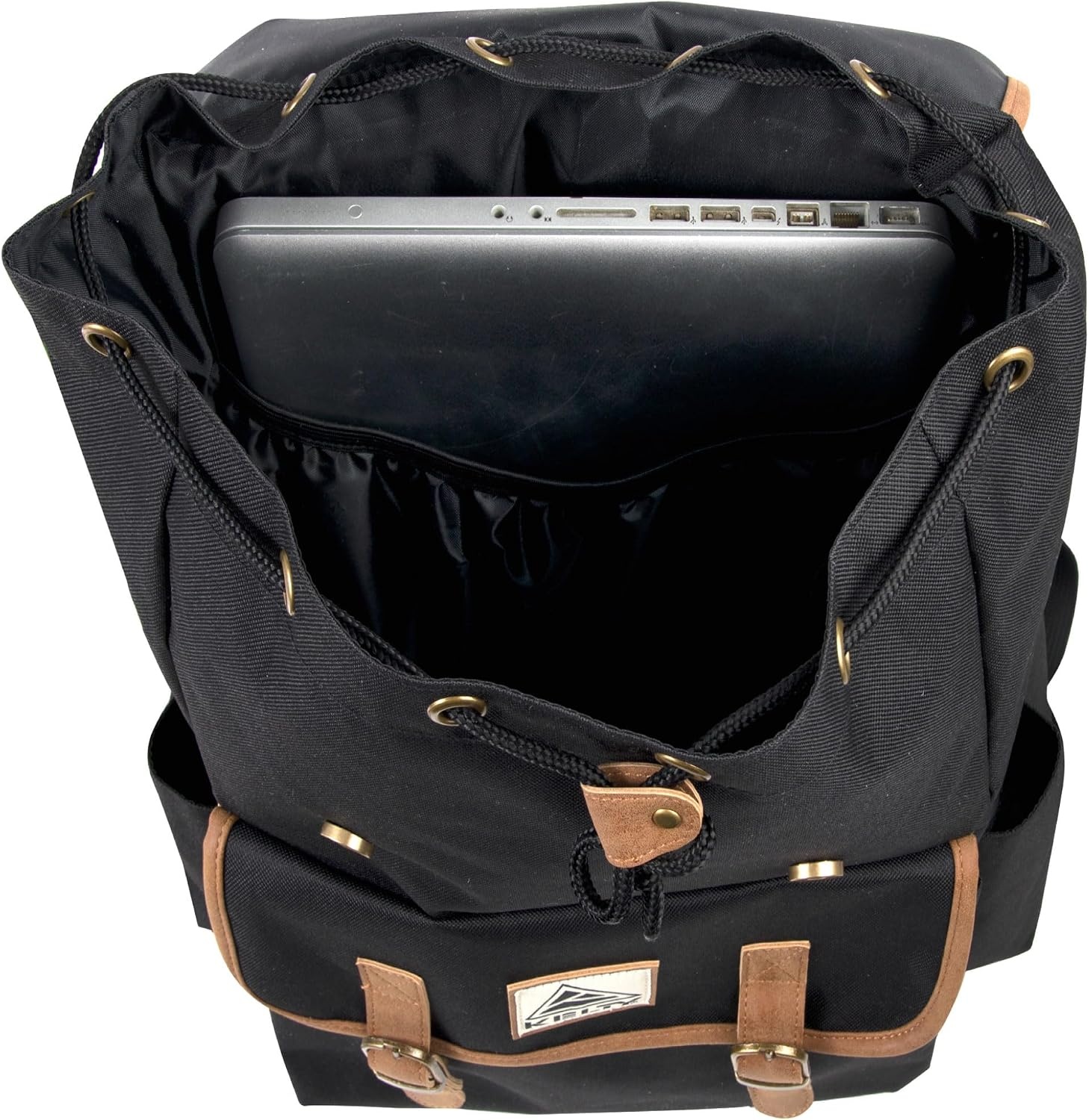 image:imageKelty 18 Inch Laptop Travel Backpack Drawstring AntiTheft Backpack with Laptop Compartment Side Pockets for Men Women Black Travel Rucksack