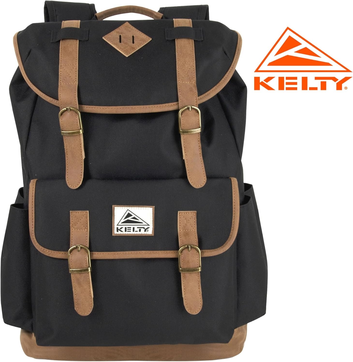 image:imageKelty 18 Inch Laptop Travel Backpack Drawstring AntiTheft Backpack with Laptop Compartment Side Pockets for Men Women Black Travel Rucksack