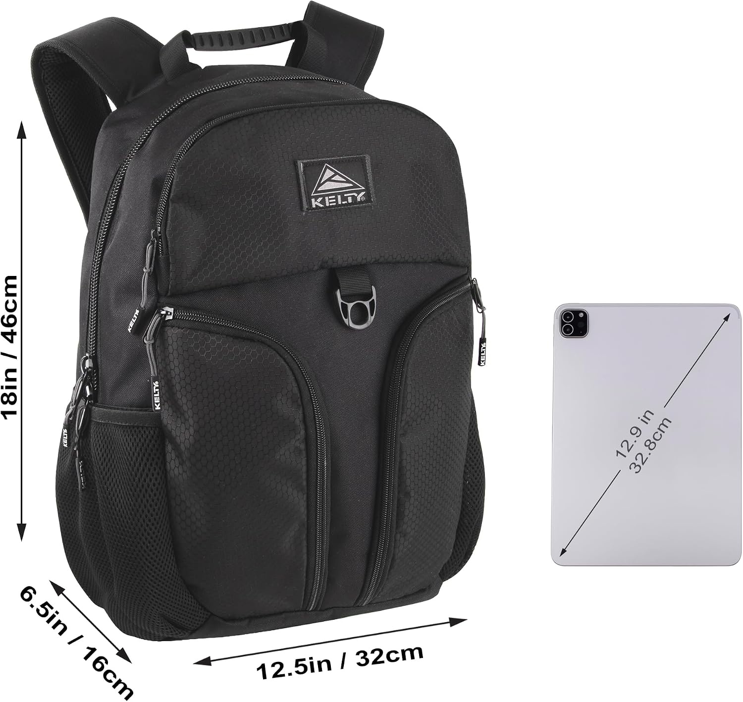 image:imageKelty Black Laptop Backpack 25 Liter 18 Inch Multipocket College Backpack for Men Women Hiking Work