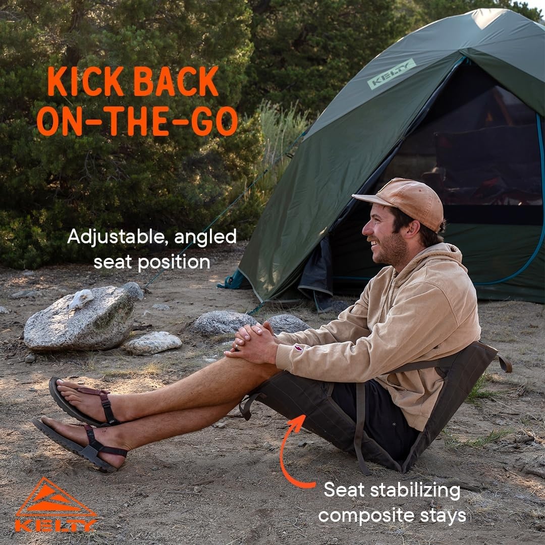 image:imageKelty Camp Chair Adjustable Minimalist Seat for Trail Breaks Stadiums Concerns Closed Cell Foam Padding 12oz Bungee CordBelugaBungee Cord Beluga
