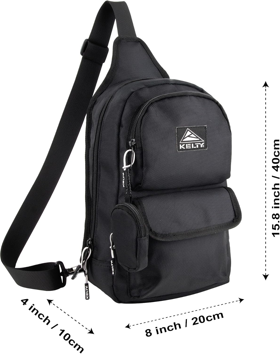 image:imageKelty Sling Crossbody Messenger Shoulder Backpack 825 Liter Capacity with Detachable Keychain Coin PouchBlack