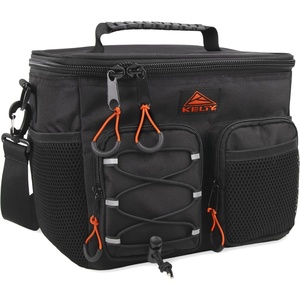 image:imageKelty Adult Insulated Lunch Bag Leakproof 18 Can 15 Liter Capacity with Top Rubber Grip Carry Handle Adjustable Shoulder Strap Zippered Compartment Bungee DetailingBlack
