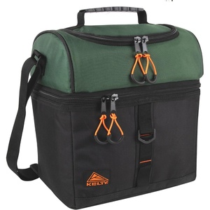 image:imageKelty Adult Insulated Lunch Bag Leakproof 24 Can 18 Liter Capacity with Top Rubber Grip Carry Handle Adjustable Shoulder Strap Zippered CompartmentGreen  Black